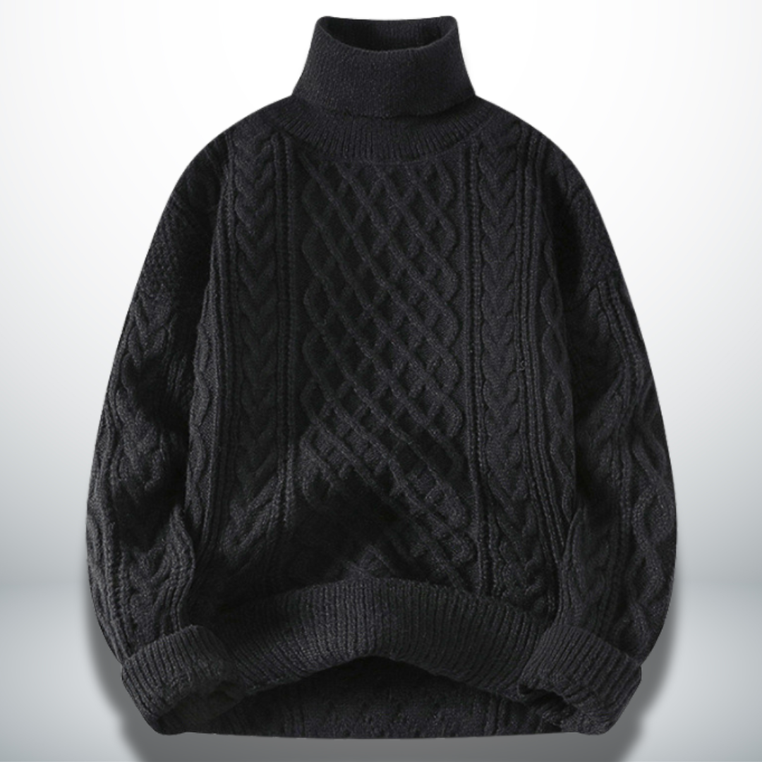 Levoire | Pull raffiné col montant Nero
