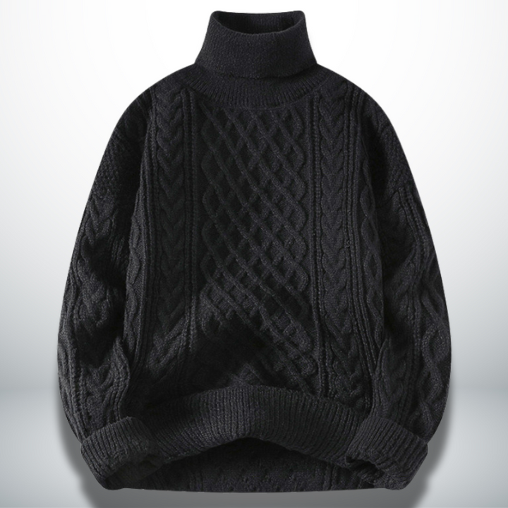 Levoire | Pull raffiné col montant Nero