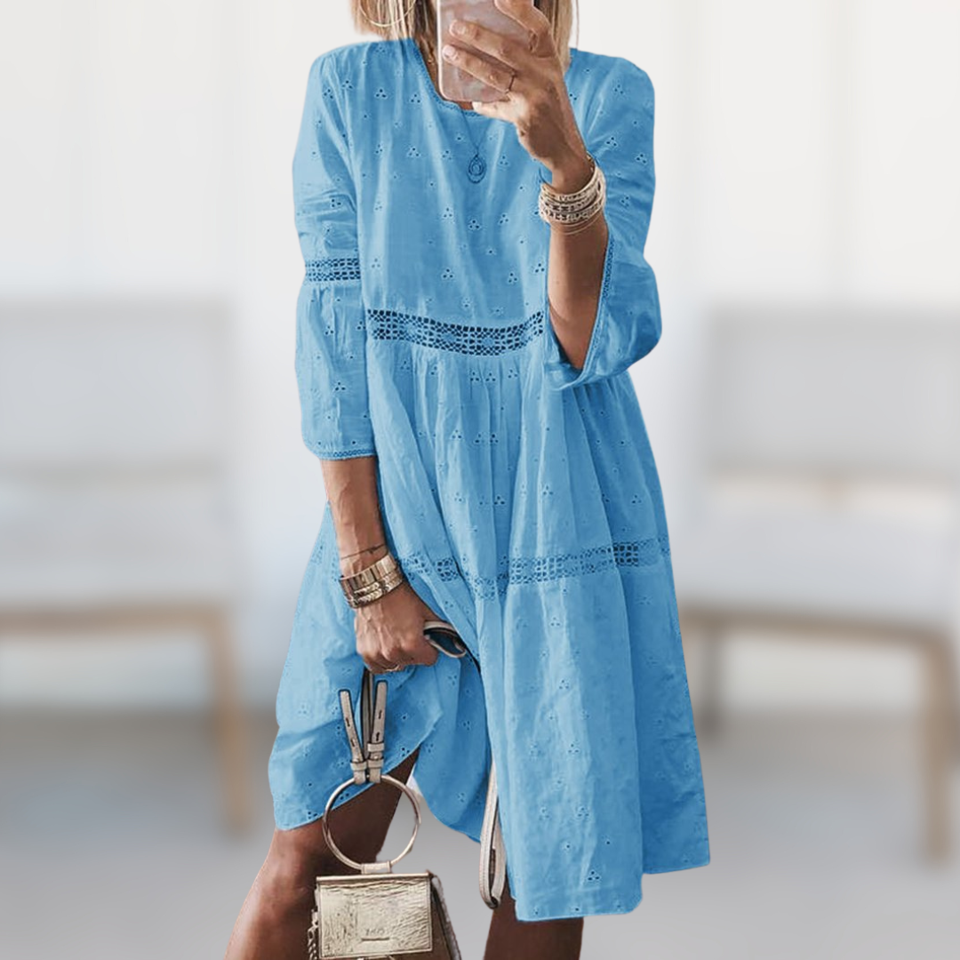 Levoire | Robe élégante brodée Ciel bleu