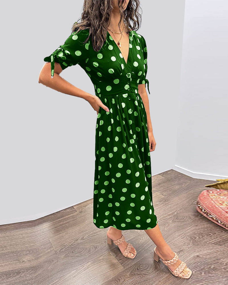 Levoire | Robe avec décolleté en V et pois