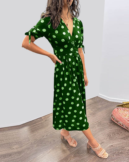 Levoire | Robe avec décolleté en V et pois