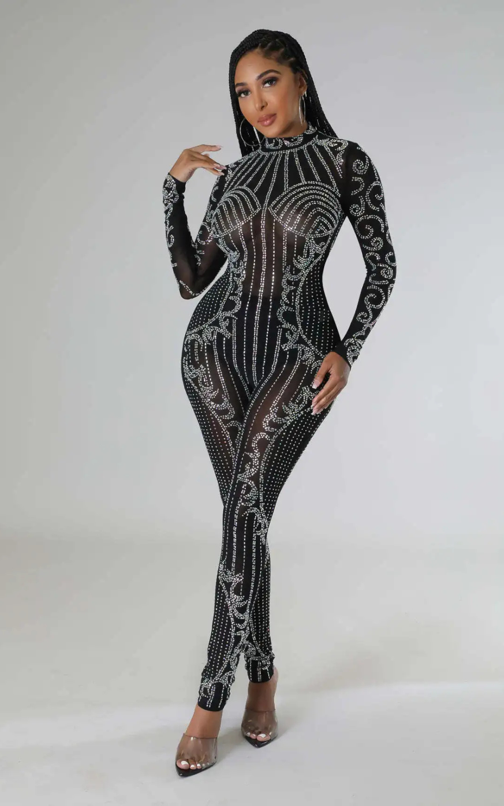 Levoire | Robe De Soirée Élégante En Strass Pour Femmes Noir