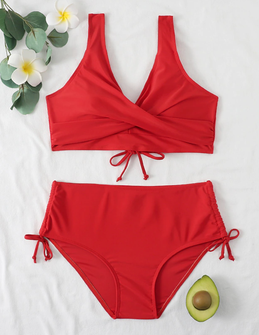 Levoire | Femmes Ensemble de Bikini Tendance 2 Pièces pour l'Été pour Femmes Rot