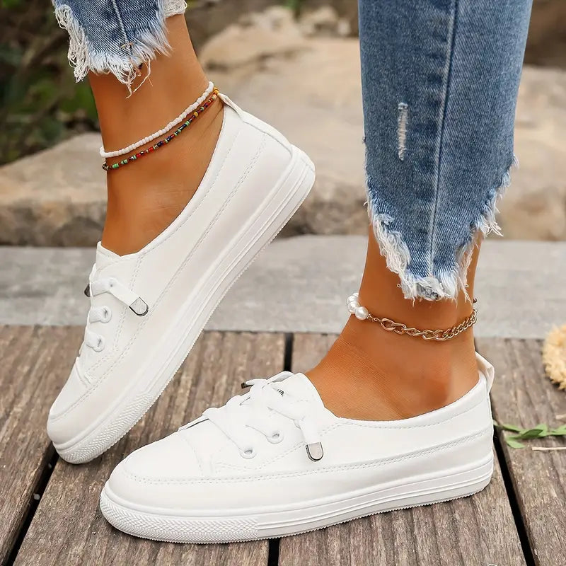 Levoire | Chaussures Plates Decontractees Avec Coupe Tendance Et Confortable Blanc