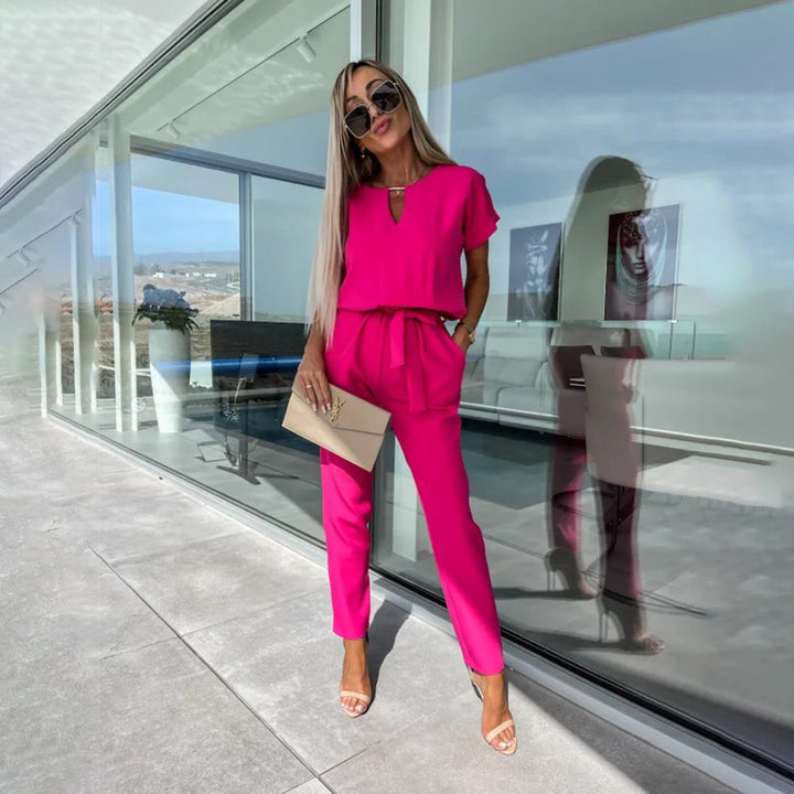 Levoire | Overall With Bow Detail Tumma vaaleanpunainen
