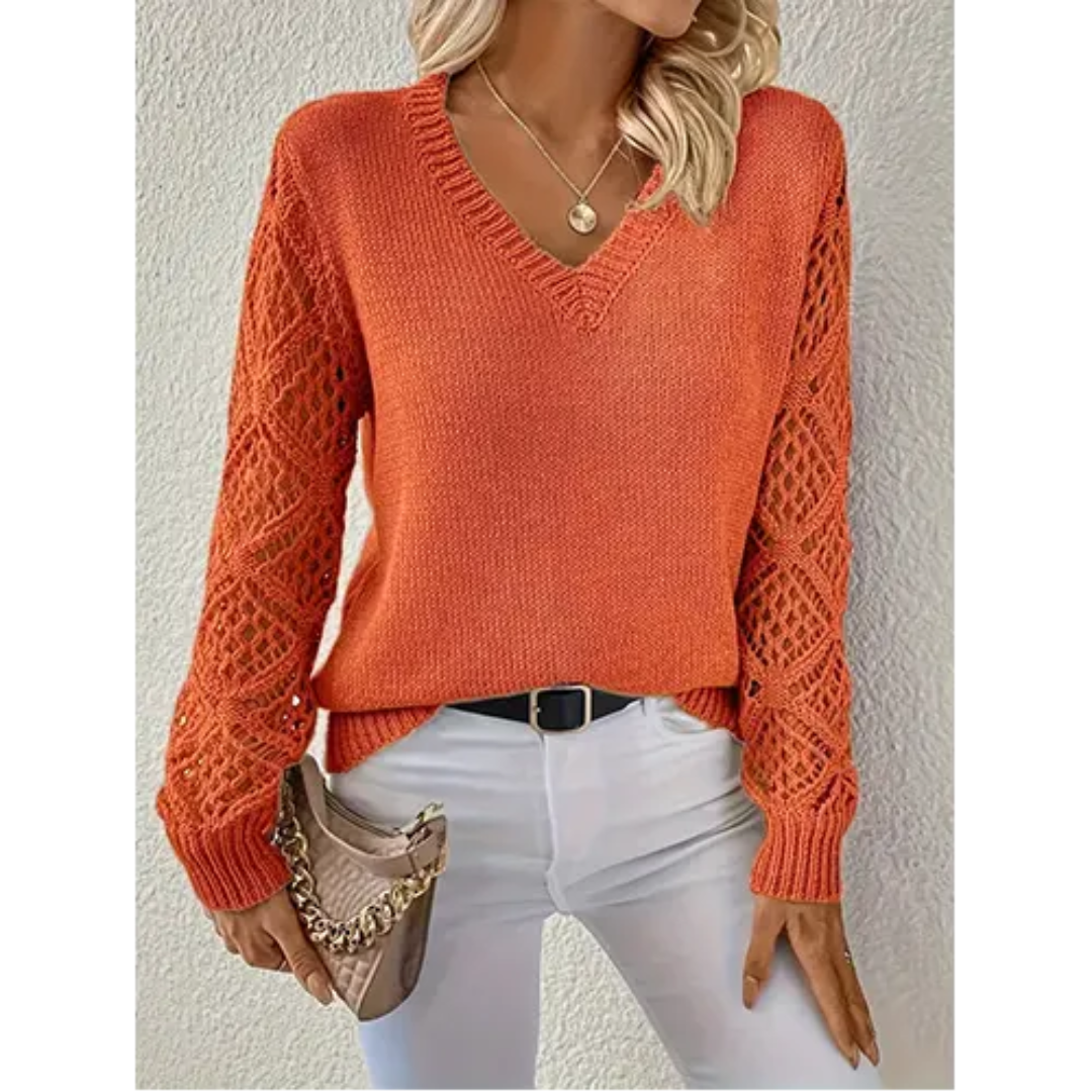 Levoire | Pull à V pour femmes Orange