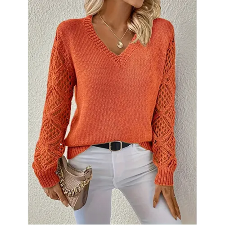 Levoire | Pull à V pour femmes Orange