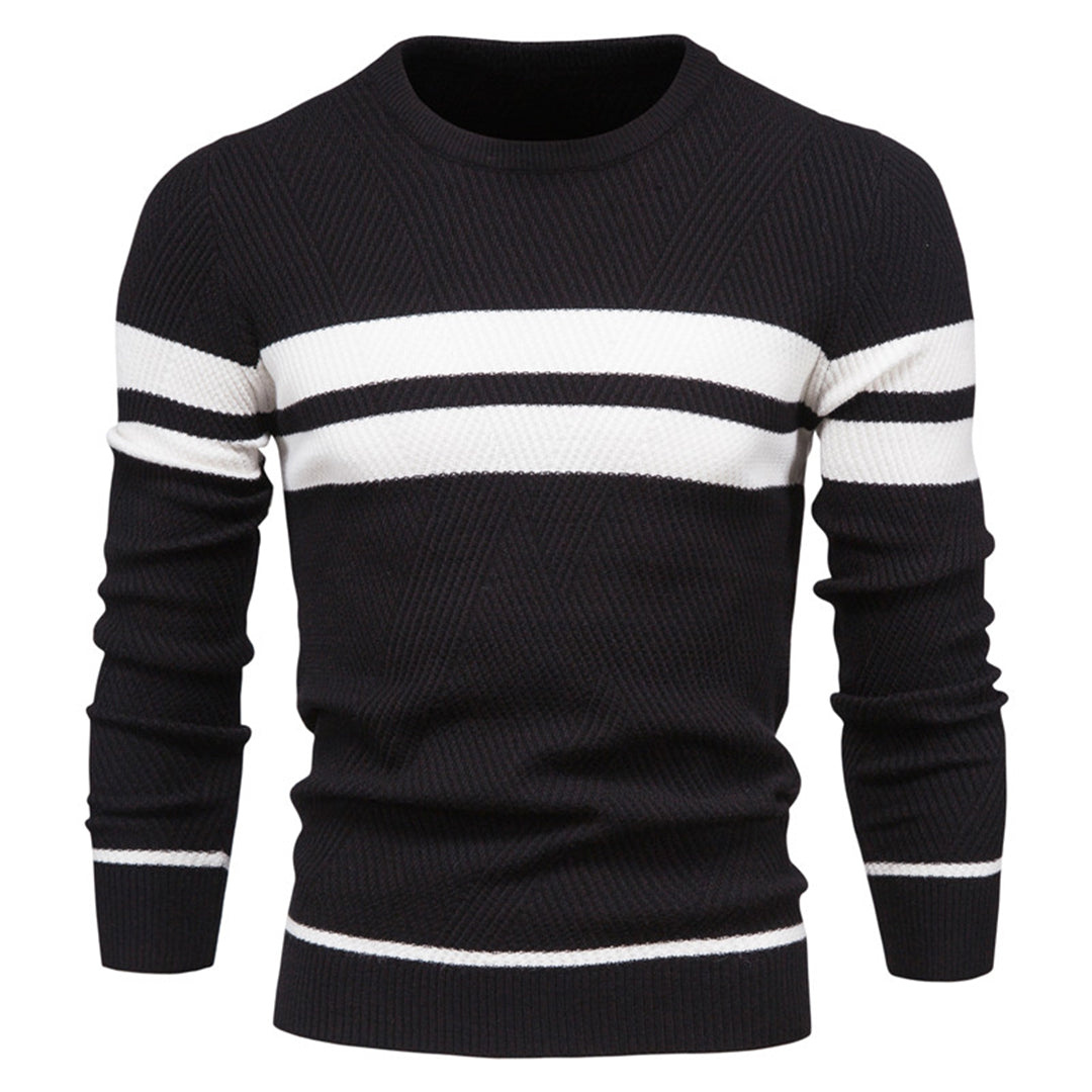 Levoire | Pull en tricot avec col rond pour hommes Noir