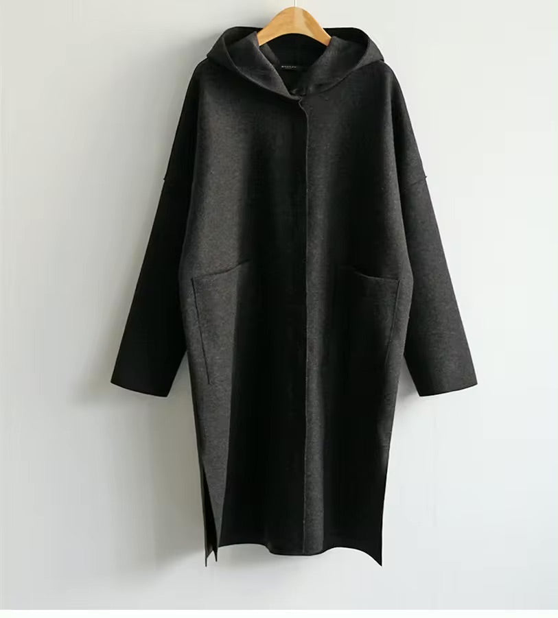 Levoire | Long Manteau Avec Capuche Et Design Ouvert