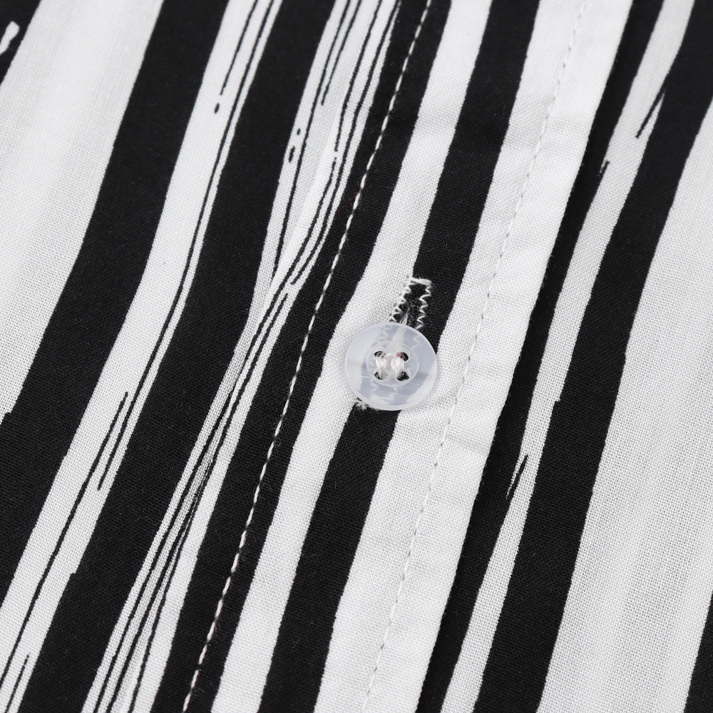 Levoire | Chemise À Manches Courtes Pour Hommes Blanc Noir