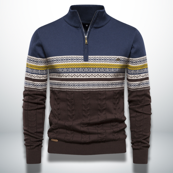 Levoire | Pull-Over En Coton Pour Homme Fini Traditionnel bleu