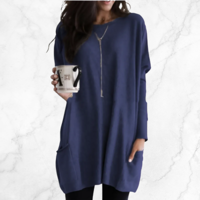 Levoire | Courbes Confort Robe En Waffle Fr Femmes Bleu foncé