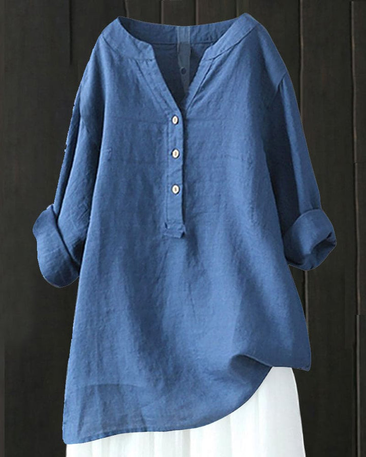 Levoire | Blouse À Manches Longues Dans Une Couleur Unie Et Un Encolure En V