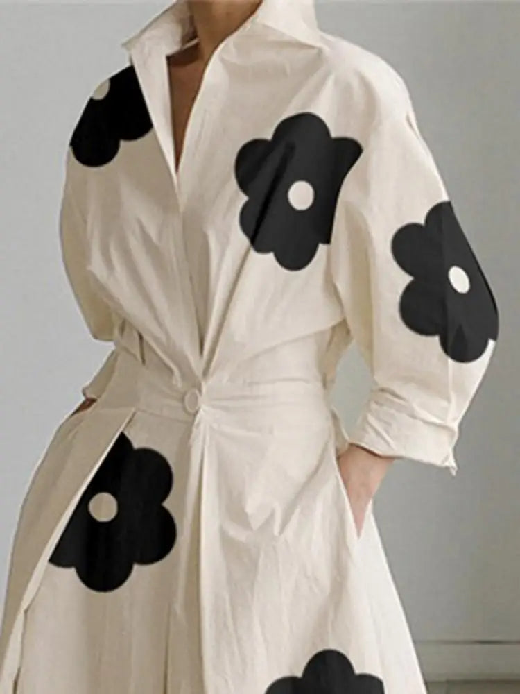 Levoire | Imprimé Plissé Robe Midi A-Ligne Pour Femmes