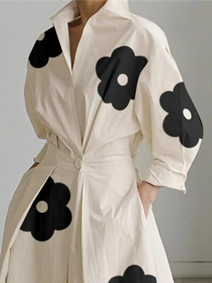 Levoire | Imprimé Plissé Robe Midi A-Ligne Pour Femmes