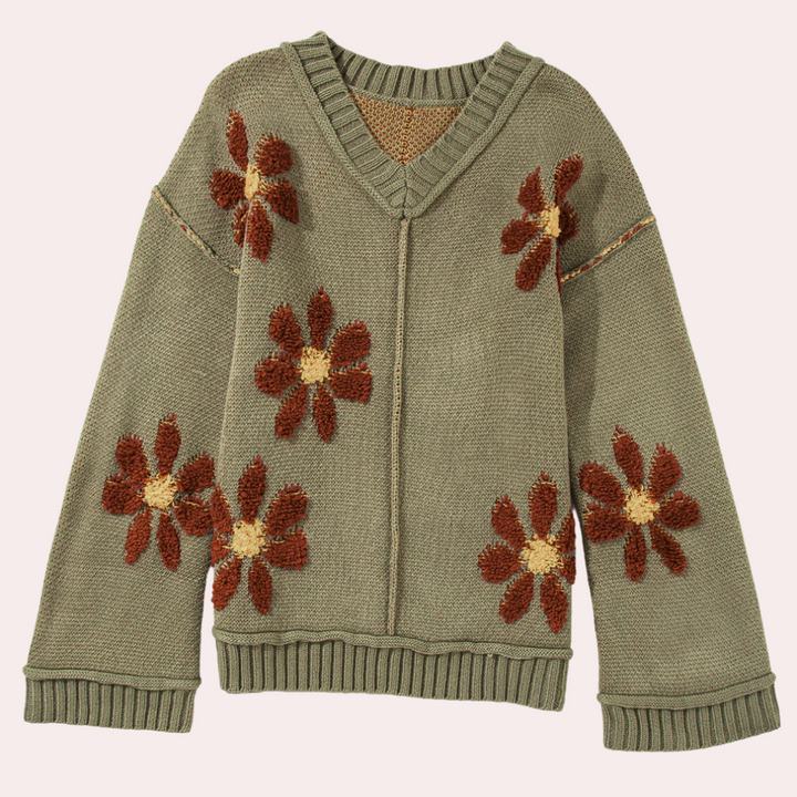 Levoire | Femmes Pulls Fleurs Élégants Pullover Pour Femmes