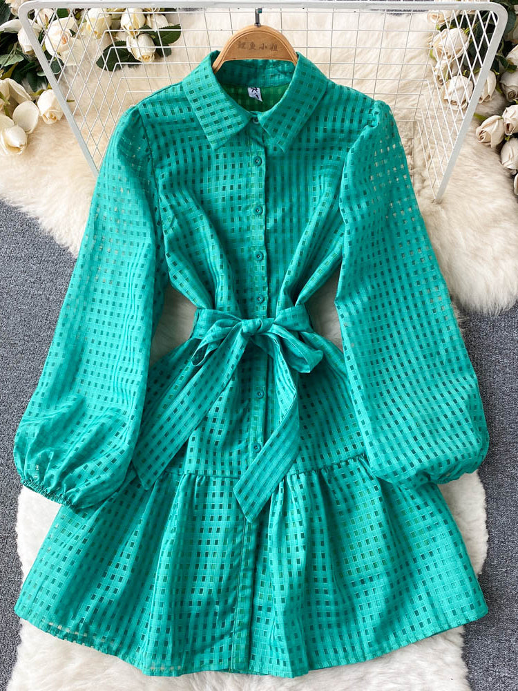 Levoire | Robe Mini Élégante Avec Manches Lanternes Une taille