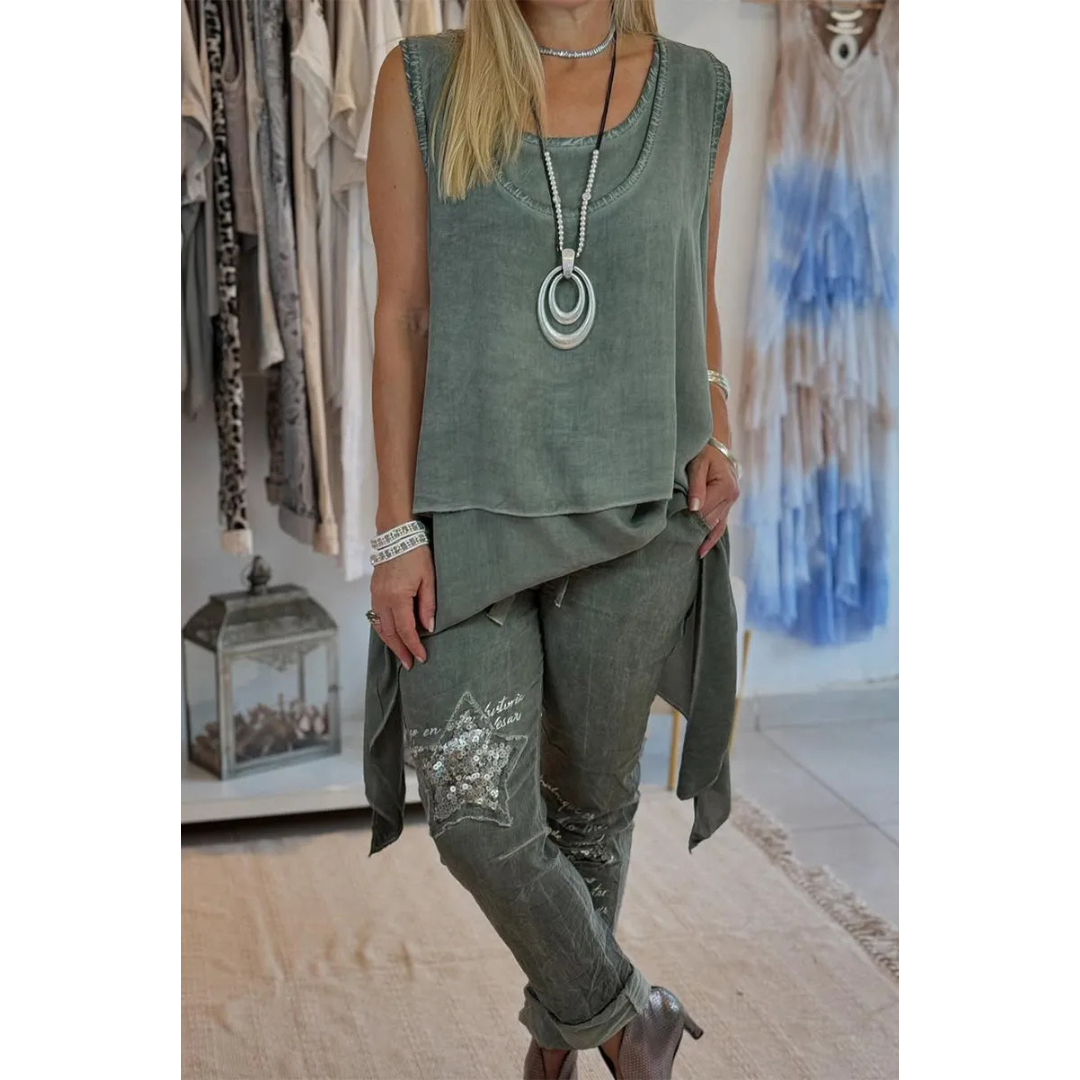 Levoire | Lssiges Sans Manche Top Et Pantalon Troit Pour Femmes