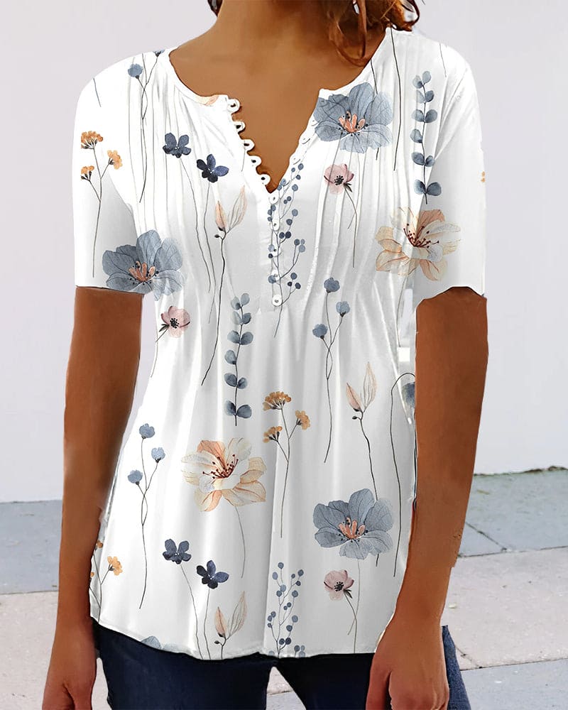 Levoire | Blouse À Manches Courtes Et Décolleté En V