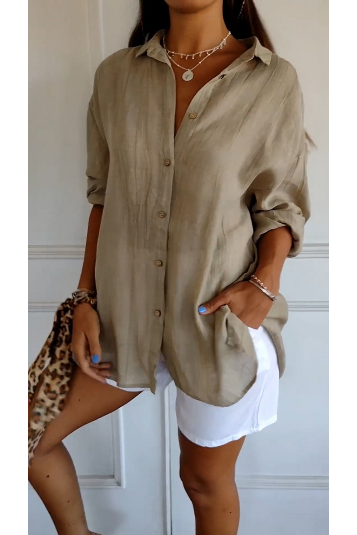 Levoire | Blouse Manches Courtes FR Femmes Long Braun