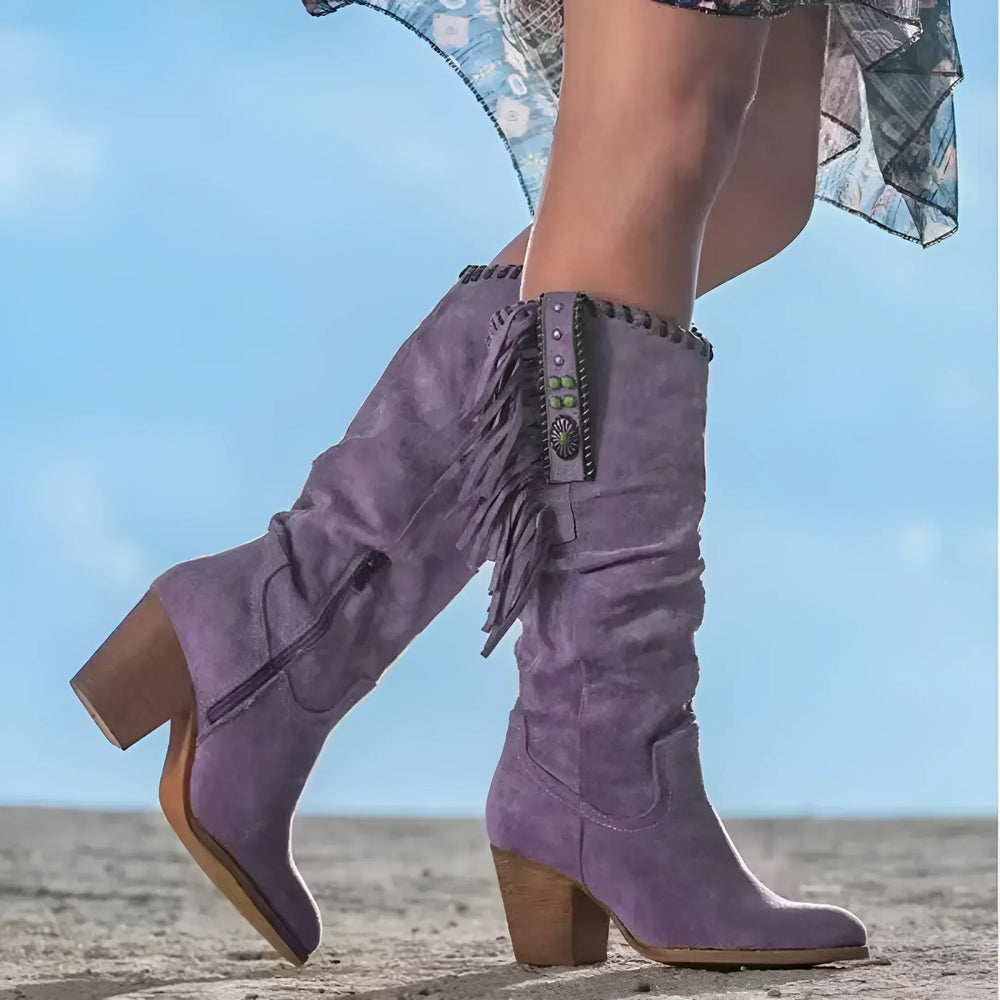 Levoire | Aito Cuir Bottes Cowboy Violeta
