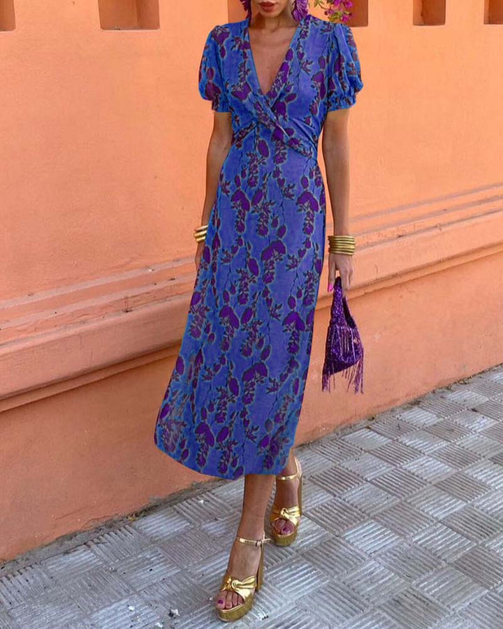 Levoire | Robe Élégante Ajustée Avec Manches Bouffantes