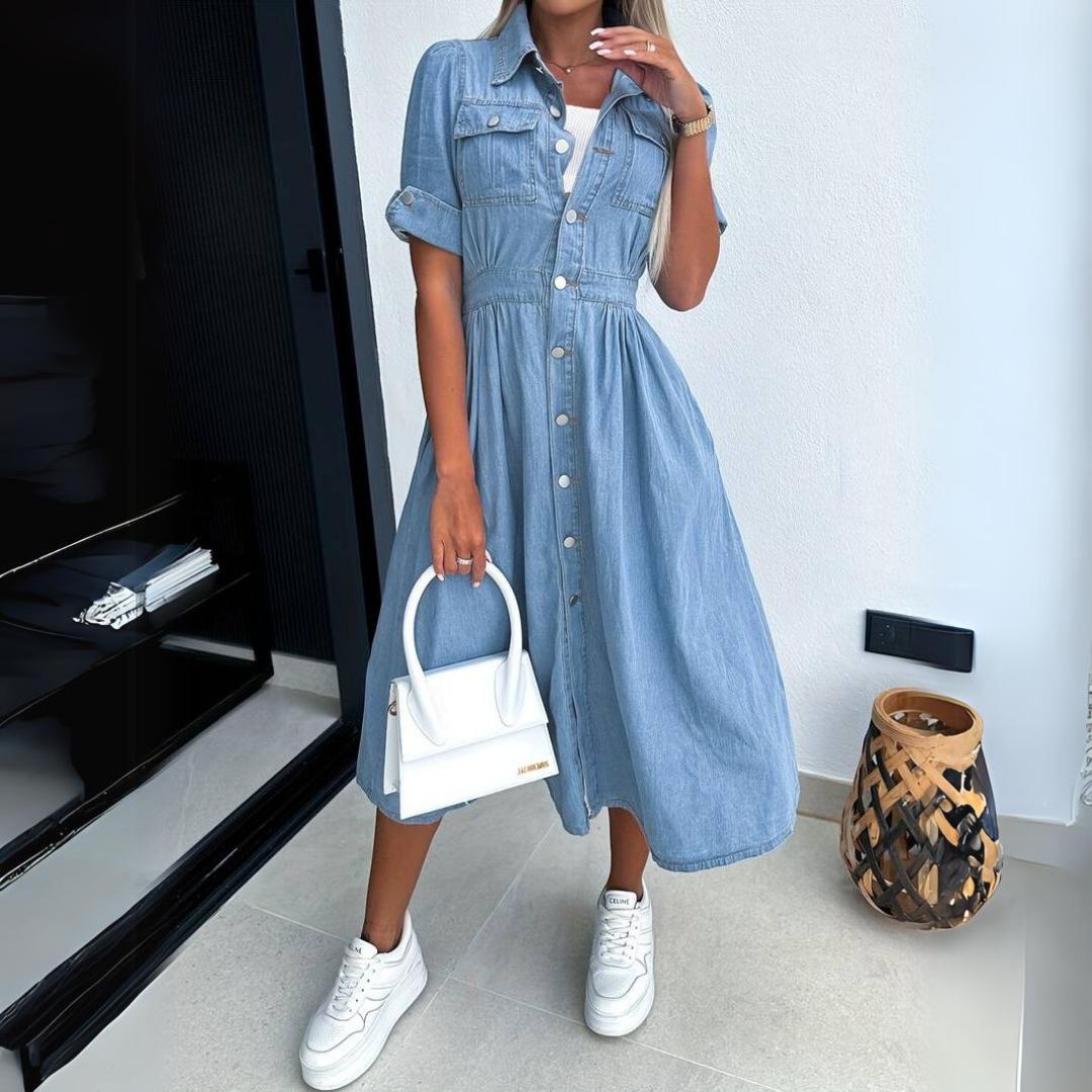 Levoire | Femmes Élégant Tendance Robe En Denim 3XL