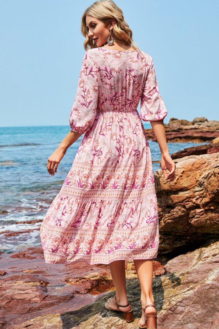 Levoire | Robe de plage boho décolleté en V taille haute