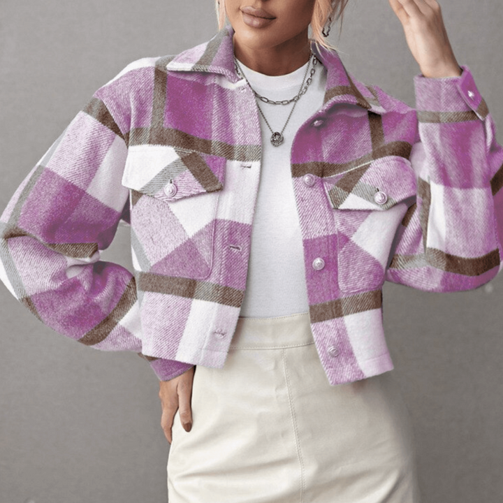 Levoire | Veste De Transition Patchwork Femme Avec Fermeture À Boutons Rosa