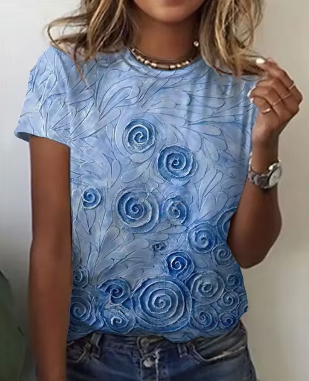 Levoire | T-Shirts Avec Impression 3D Bleu – Spirale
