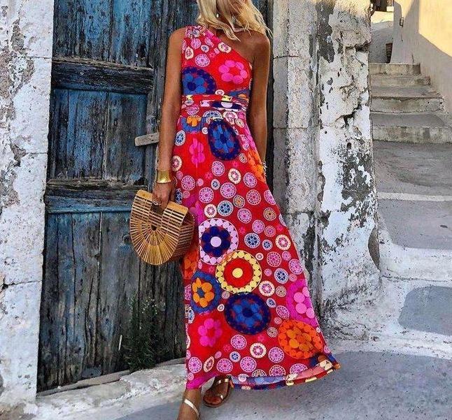 Levoire | Robe D'Été Élégante Robe Maxi Imprimée