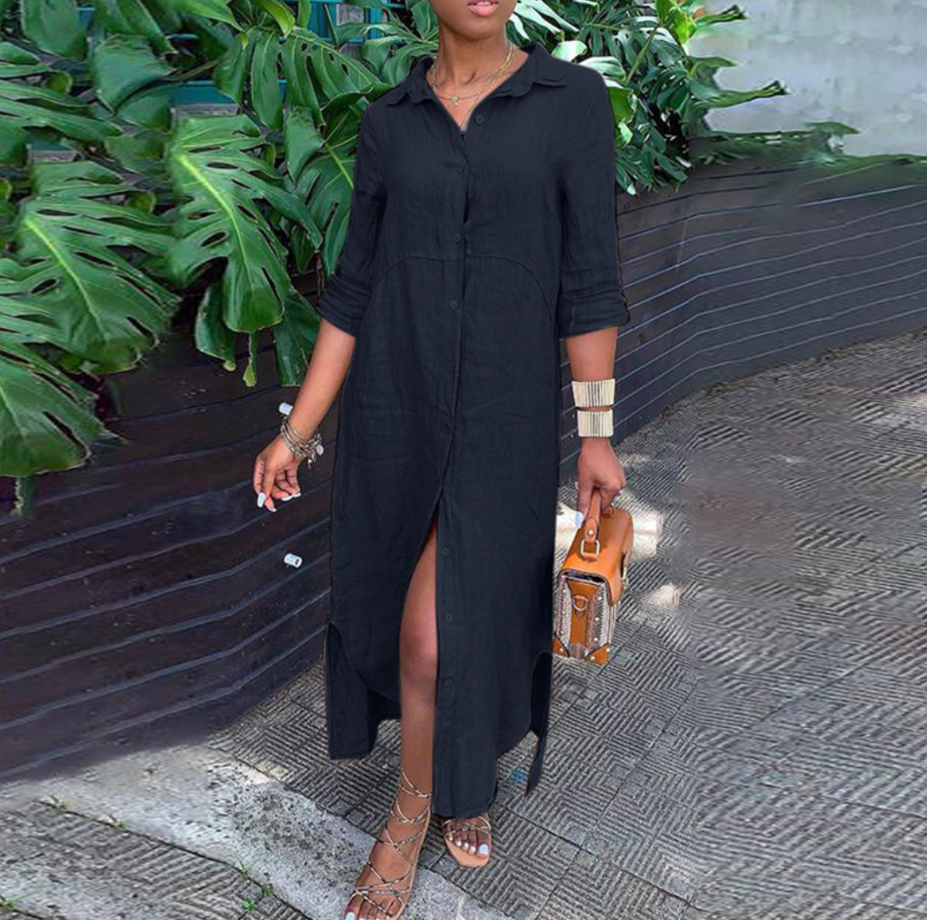 Levoire | Robe chemise confortable en lin