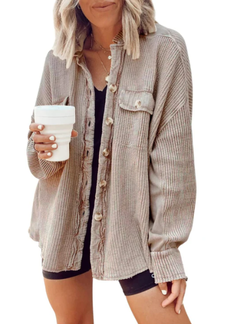 Levoire | Chemise-Vest Avec Boutons Pour Style Décontracté Helles Kaki