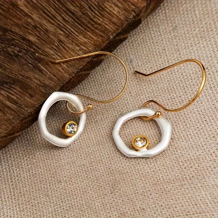 Levoire | Viiniponnistus Fleur D'Or Et D'Argent Zirkonia Boucles D'Oreilles Or