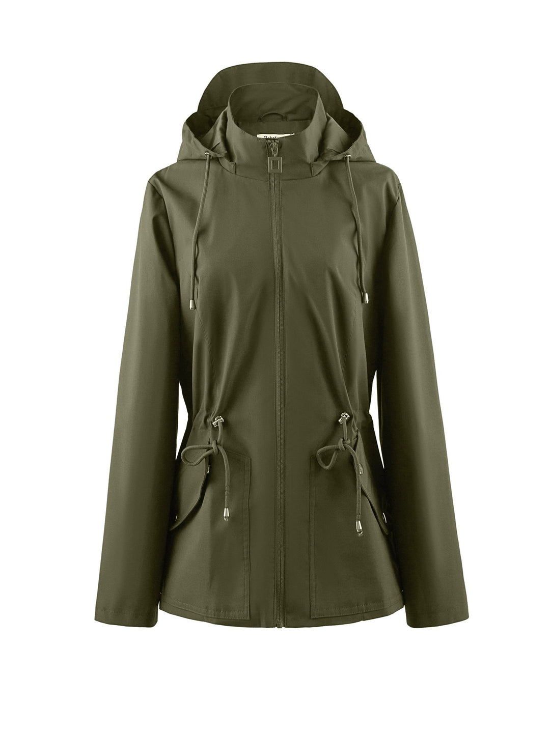 Levoire | Veste Imperméable À Taille Haute Pour Le Printemps / L'Automne Avec Capuche Olive vert 1