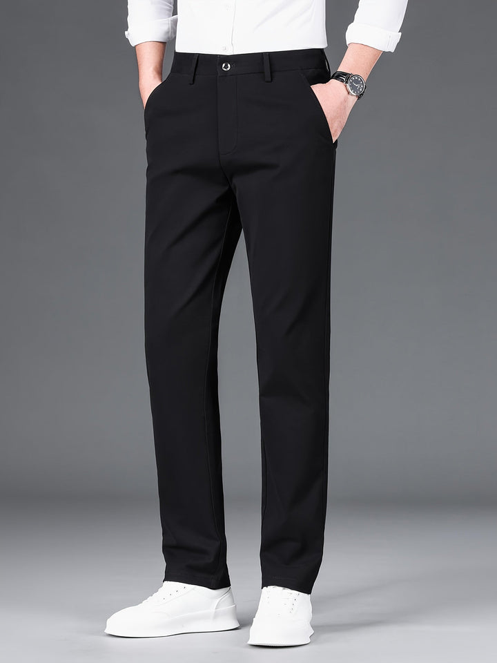 Levoire | Affaires Détendues Ajustement Étroite Pantalons Pour Hommes Avec Poches Noir