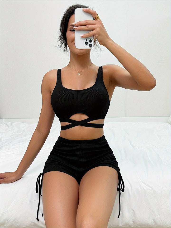 Levoire | Unicolore Sexy Ensemble De Bikini 2 Pièces Noir