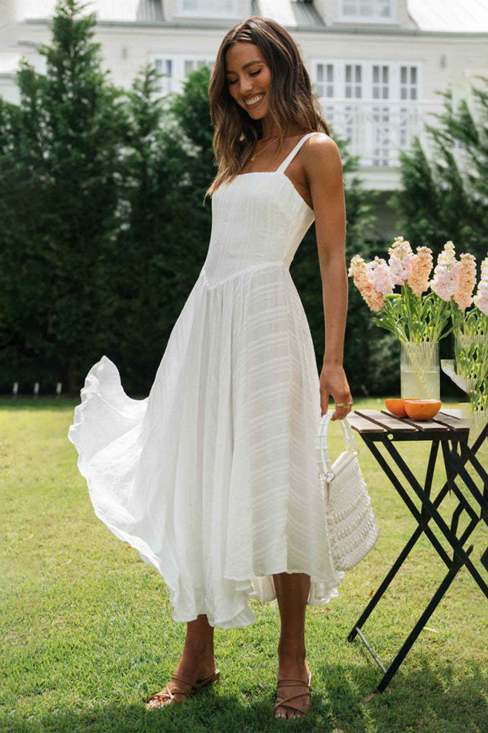 Levoire | Robe Cami Sans Manches À Décolleté Carré Avec Larges Bretelles