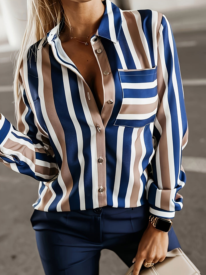 Levoire | Chemise À Boutons Rayée Avec Col Réversible