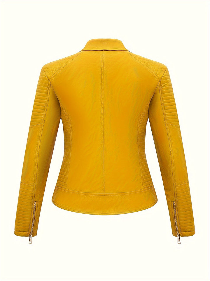 Levoire | Élégante Veste De Moto En Cuir Synthétique Avec Col Zippé