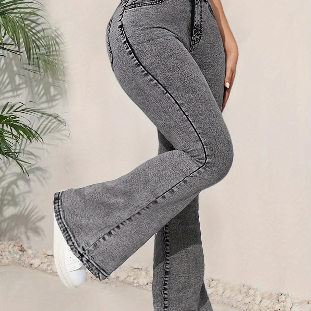 Levoire | Jean Gris Taille Haute Et Jambes Évasées