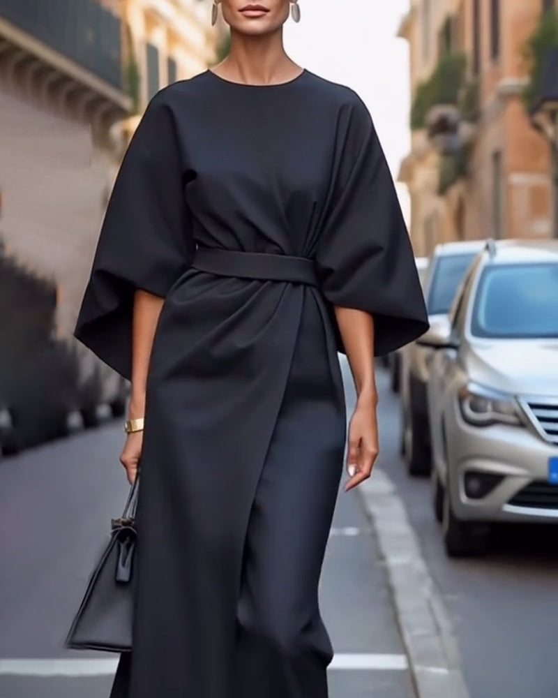 Levoire | Robe Midi Ajustée Avec Ceinture