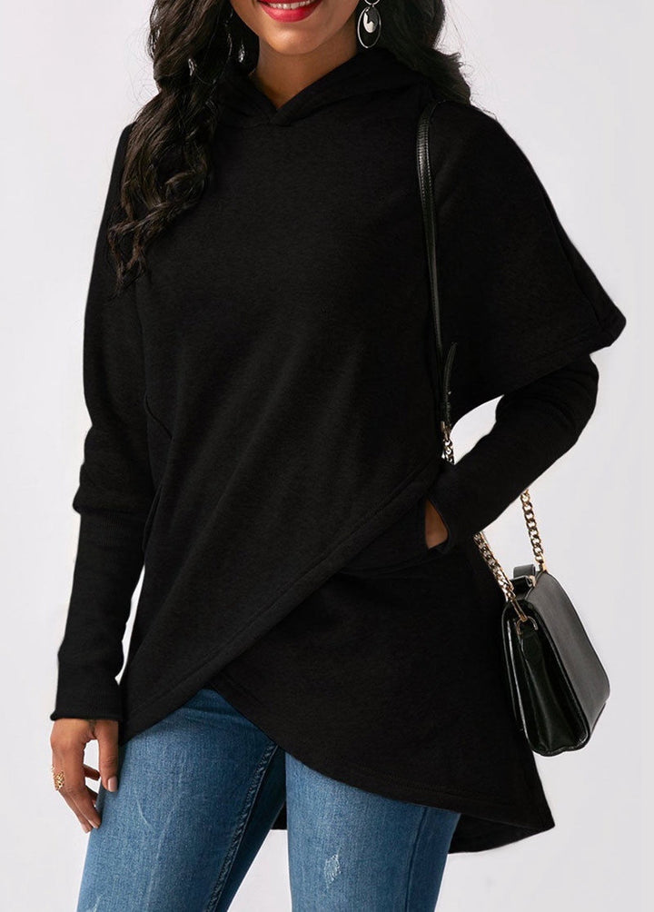 Levoire | Sweat À Capuche Asymétrique Tendance Noir