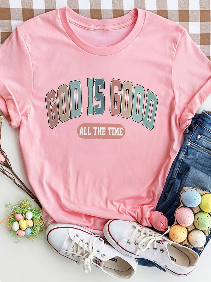 Levoire | GOTT EST SI TOUJOURS T-shirt à col rond Poskipuna Rose pâle