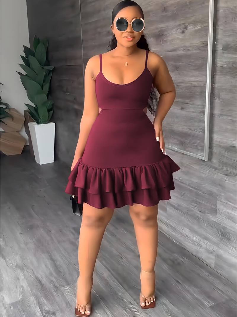 Levoire | Jolie Robe Sans Manches En Cami Pour Femmes Bourgogne
