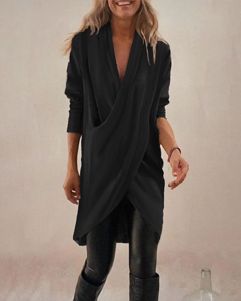 Levoire | Blouse En Couleur Unie Avec Un Motif Croisé Noir