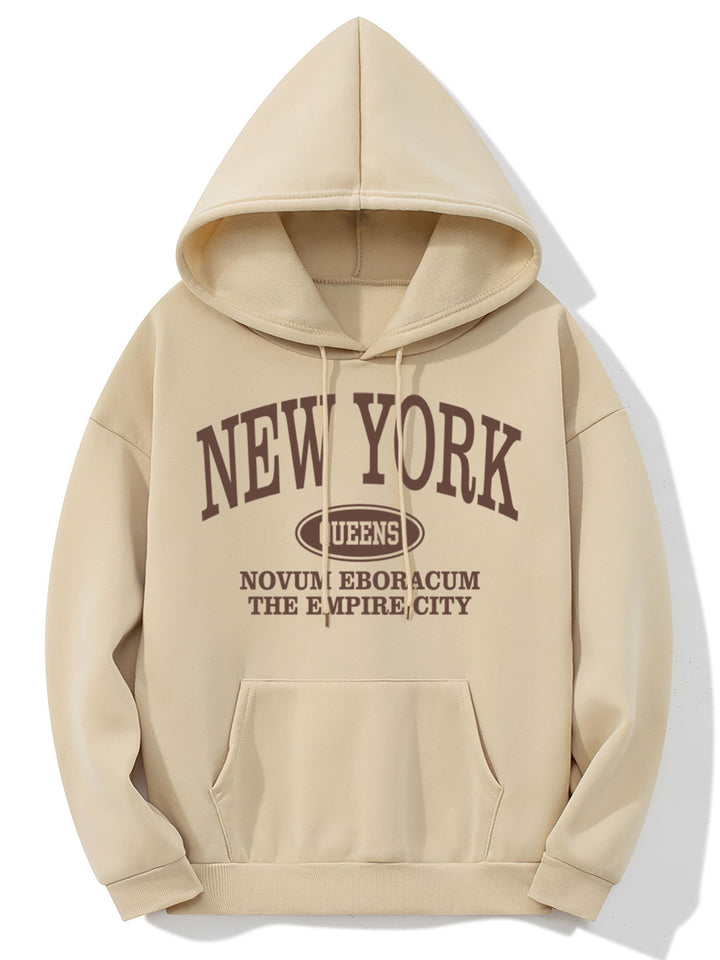 Levoire | Sweat À Capuche Avec Impression D'Imprimerie De New York Et Poche Kangourou Abricot