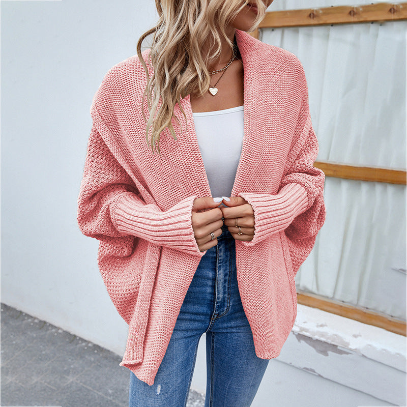Levoire | Grand Cardigan En Tricot Avec Des Manches Chauve-Souris, Automne/ Rosa
