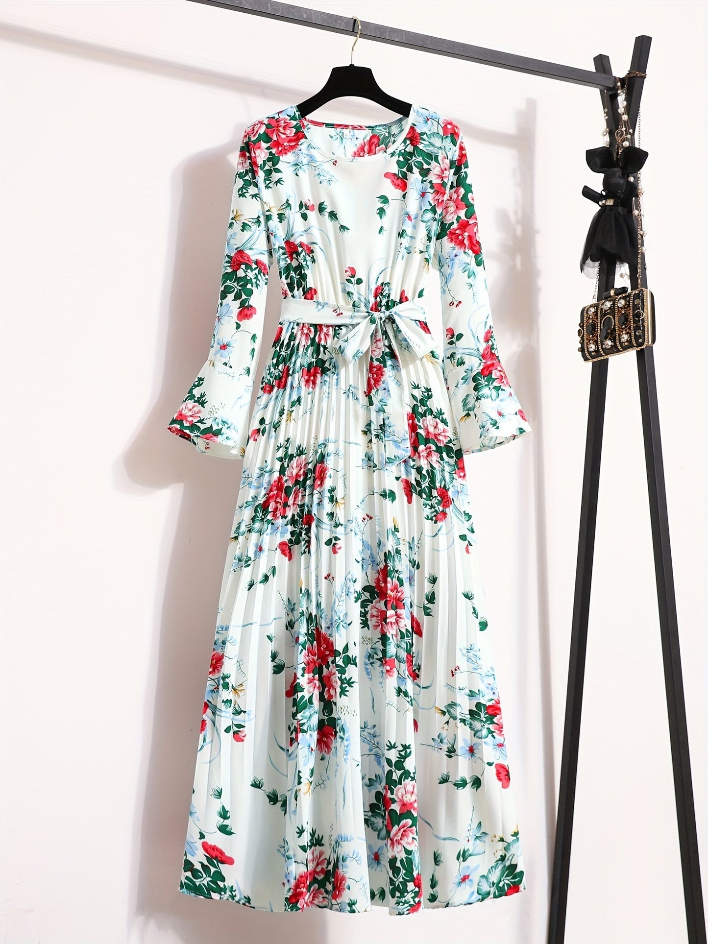 Levoire | Robe Maxi À Motifs Floraux Et À Manches Longues Blanc