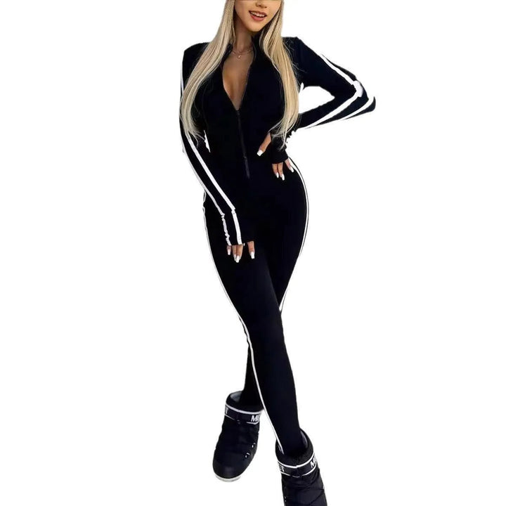 Levoire | Robe femme à demi-glissière à rayures étroites
